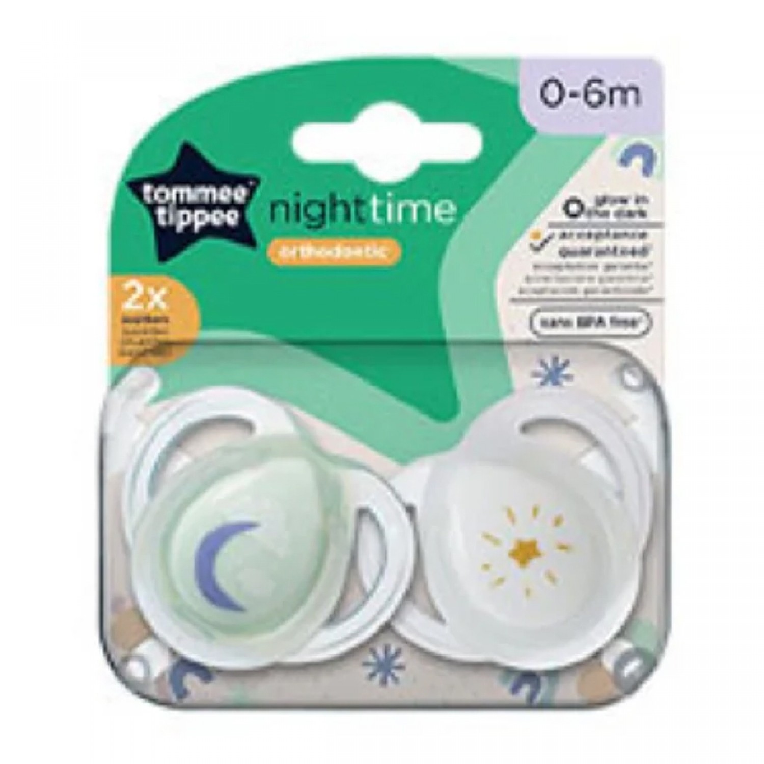 Tommee Tippee Schnuller 2 Stk. Nachtzeit 0-6m Raum von Tommee Tippee