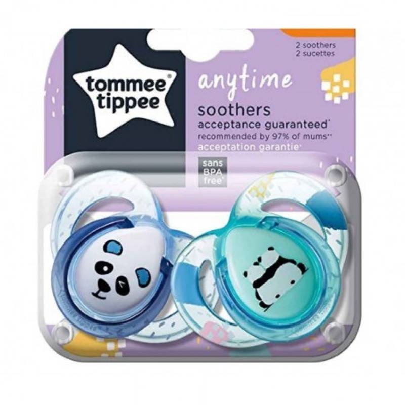 Tommee Tippee Set 02 Succhietti Anytime 6-18 M in Silicone Ortodontica Panda Blu e Verde Acqua von Tommee Tippee