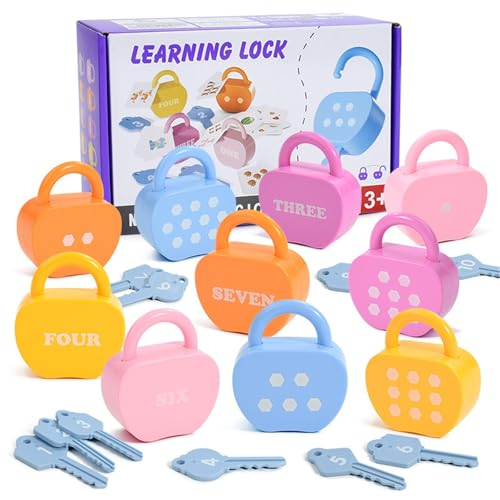 Tommiy Locks and Key Kinderspielzeug, frühe pädagogische Lernspielzeug, Feinmotorikspielzeug, ein Muss für das Klassenzimmer im Kindergarten, Schlüsselset von Tommiy