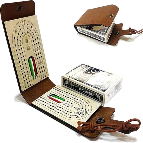 Tommiy Travel Cribbage Board with Playing Cards Sey, Portable Cribbage Board, Compact Design for Game Night, Travel, Outdoor Fun, Family Travel Game Set von Tommiy