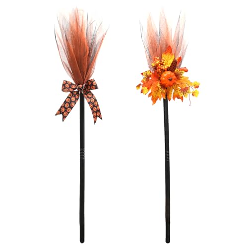 Tomotato 2PCS Halloween Hexenbesen, Cosplay Besen Requisite Kunststoff Besen Requisiten Hexe Fliegender Besen mit verstellbarem Griff Hexenbesen Halloween Cosplay Kostümzubehör (B) von Tomotato