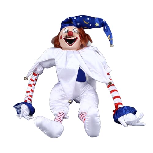 Tomotato Halloween Clown Puppe, Lächelnde Clown Puppenfigur zum Aufhängen Unheimliche Gruselige Clown-Dekoration für Aktivitäten zum Thema Horror, Halloween-Ornamente von Tomotato