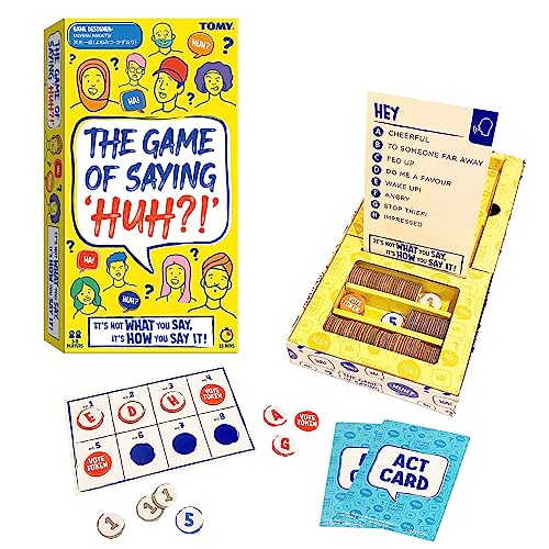 TOMY Spiele, 'HÄ' Wie War Das..? Sagen - Stimmeindruck-Kartenspiel - familienspiel, zum handeln und raten - gesellschaftsspiele f. Erwachsene, Teenager und Kinder ab 8 - Brettspiel für 3-8 Spieler von TOMY