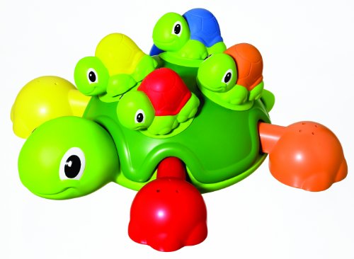 TOMY T72097 Schildkrötenfamilie, Bunter Bade- und Lernspaß für Badewanne, Pool und Schwimmbad, Badewannenspielzeug, Wasserspielzeug Badewanne, Babyspielzeug, Geschenke zur Geburt, Ab 12 Monaten von Toomies