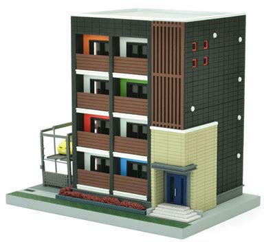 TomyTEC 290674 Apartment-Block, schwarz Modellbausatz, Modellbauzubehör, Mehrfarbig, One Size von TomyTEC