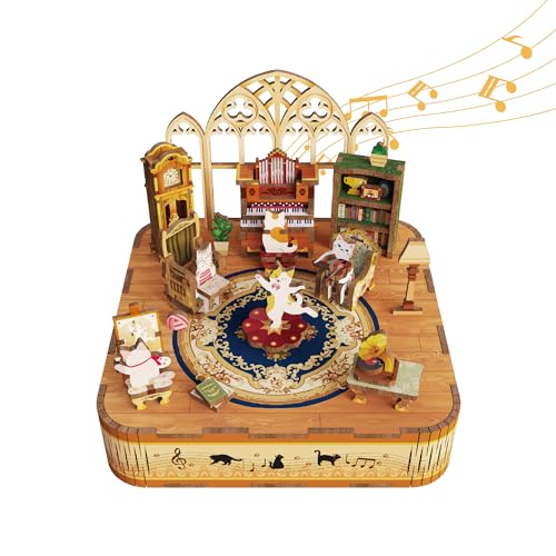 Tonecheer Spieluhr Holz 3D Puzzle, Katzenfamilie DIY Modellbausatz für Erwachsene, Drehbare Musikbox, Holzpuzzle Geschenke zur Hausdekoration Geschenk für Geburtstag Weihnachten Teenager Tonecheer Spieluhr Holz 3D Puzzle, Katzenfamilie DIY Modellbausatz für Erwachsene, Drehbare Musikbox, Holzpuzzle Geschenke zur Hausdekoration Geschenk für Geburtstag Weihnachten Teenager von Tonecheer