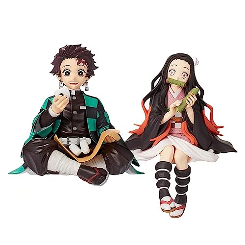 2 Stück Figuren Kamado Tanjiro Nezuko Nudelstopper Figur Kimetsu No Yaiba PVC Anime Charakter Modell Statue Ornamente Sammlung Geschenke von Tongyundacheng