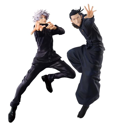 2Stück JJK Gojo Satoru Geto Suguru Figur Statue Anime JJK Action Figur Gojo und Geto PVC Charakter Modell Desktop Dekoration Sammlerstücke für Fans von Tongyundacheng