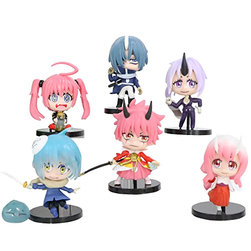 6 Stück/Set That Time I Got Reincarnated as a Slime Anime Figuren Q Version Mini Modell Puppen Desktop Ornamente Sammlerstücke von Tongyundacheng