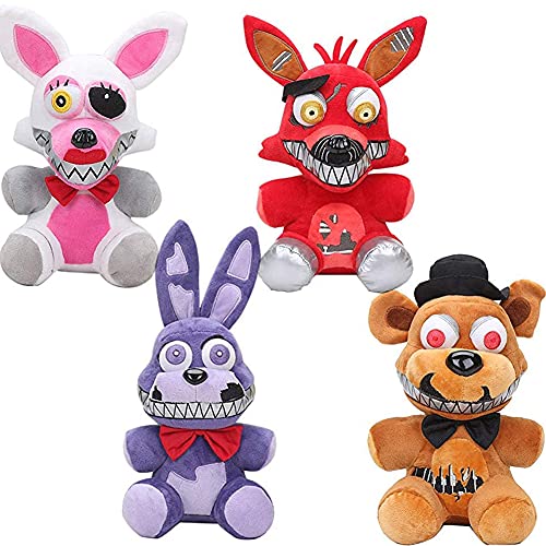 7-Zoll - Five Nights Plüschpuppe Sets - Sister Location Bonnie Red Foxy Bear Chica Weiche Gefüllte Puppen Ornamente Heimdekoration von Tongyundacheng