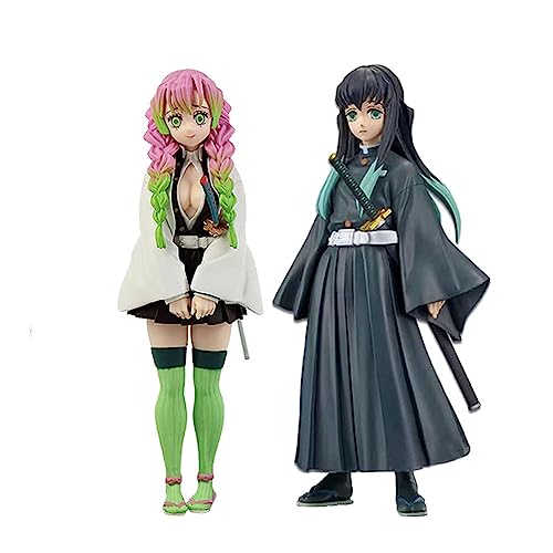 Anime 16cm Kanroji Mitsuri Tokitou Muichirou Action Figur, Kimetsu No Yaiba PVC Modell Sammlung Statue Desktop Ornamente, 2Pcs von Tongyundacheng