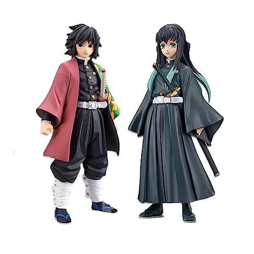 Anime 16cm Tomioka Giyuu Tokitou Muichirou Action Figur, Kimetsu No Yaiba PVC Modell Sammlung Statue Desktop Ornamente, 2Pcs von Tongyundacheng