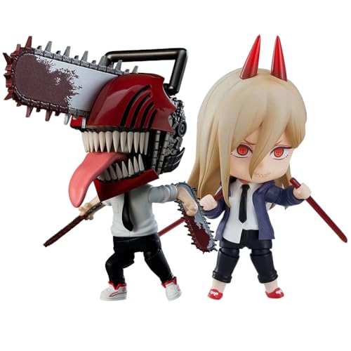 Chainsaw Man Figuren Denji und Power Anime Action Figur Q Version PVC Sammlerstück Modell Desktop Ornaments 10CM von Tongyundacheng