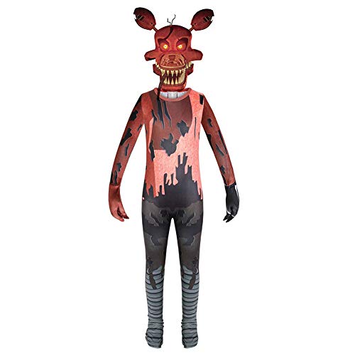 Five Nights At Freddy's Costumes for Kids Nightmare Foxy Fazbear Cosplay Jumpsuit Scary Horror Monster Halloween Bodys, Nightmare Foxy, XL von Tongyundacheng