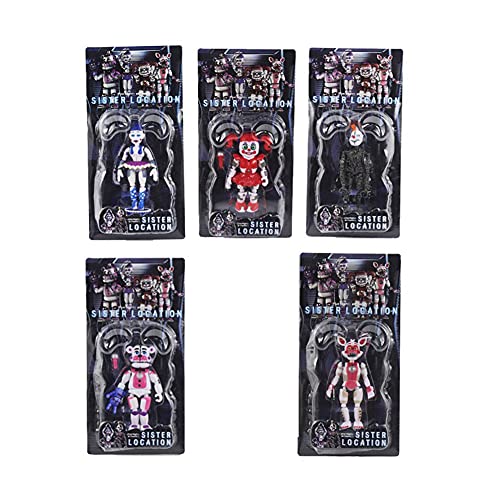 Tongyundacheng 5 Stück/Set Five Nights Game Action Figure Funtime Foxy Sister Location Horror Doll Lightening Action Figuren mit beweglichen Gelenken, 14 cm von Tongyundacheng