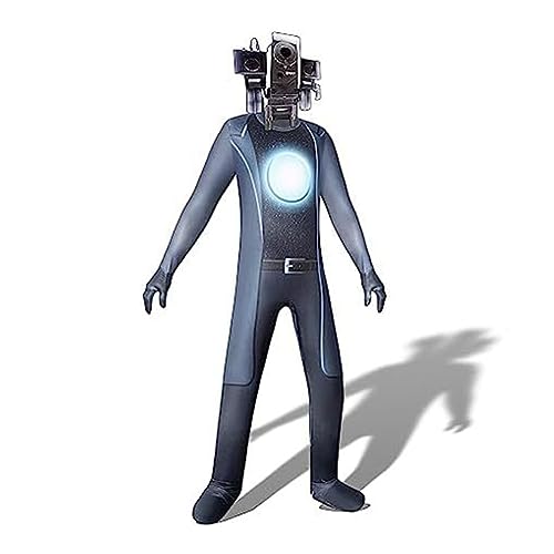 Toilet Kostüm Jumpsuit für Kinder Erwachsene Titan Speakerman TV Man Cameraman Cosplay Halloween Bodysuit mit Kopfbedeckung von Tongyundacheng