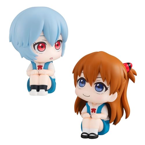 Tongyundacheng Anime Figuren-Set Ayanami Rei/Asuka Langley Soryu Look Up Figur 11 cm sitzende Cartoon Actionfigur PVC Desktop Dekoration von Tongyundacheng