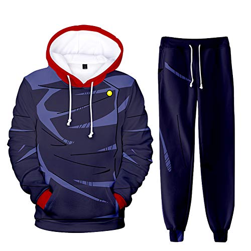 Tongyundacheng Anime Hoodie und Jogginghose Itadori Yuuji Gojo Satoru Cosplay Sweatshirt Hose Set JJK Kostüm Pullover Trainingsanzüge Anzug von Tongyundacheng