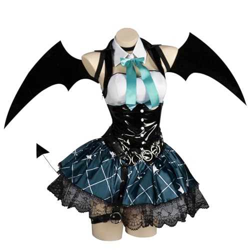 Tongyundacheng Anime Miku Cosplay Kostüm Little Devil Rollenspiel Kostüm Full Set kurzer Rock Anzug mit Flügeln Zubehör für Halloween Frauen von Tongyundacheng