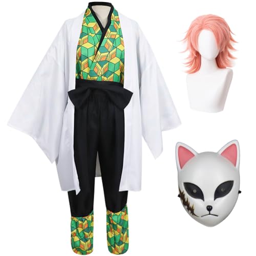 Tongyundacheng Anime Sabito Cosplay Kostüm Kimono Outfit Kimetsu No Yaiba Sabito Uniform Anzüge für Halloween Karneval Party Kostüm von Tongyundacheng