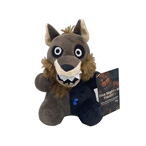 Tongyundacheng FNAF Plüschpuppe Bonnie Foxy Chica Goldener Bär, niedliche Stoffpuppen, Sammlerstücke, Geschenke für FNAF-Fans, grauer Wolf, 18 cm von Tongyundacheng