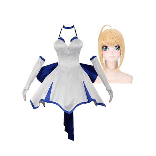 Tongyundacheng Fate Stay Night Sebar Cosplay Kostüm Weißes Kleid Uniform Outfits mit Handschuhen Kopfbedeckung für Frauen Halloween Karneval Party Cosplay Full Set von Tongyundacheng