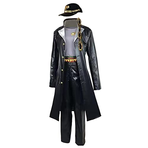 Tongyundacheng Kujo Jotaro Cosplay Kostüm Anime Outfits Jacke Mantel Hut Full Set Uniform für Halloween Party Fancy Dress von Tongyundacheng