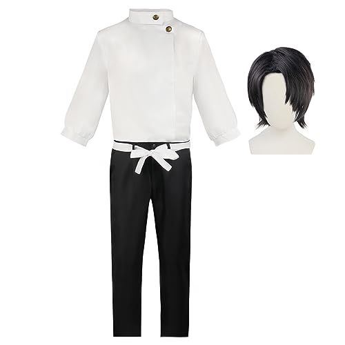 Tongyundacheng Okkotsu Yuta Cosplay Kostüm Outfits Oberteil Hose Komplett Set Uniform mit Perücke für Halloween Party von Tongyundacheng