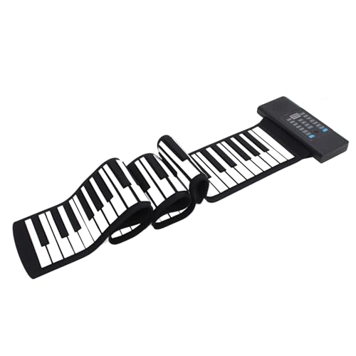 88 Tasten Roll-Up-Piano, Tragbare Digitale Roll-Up-Tastatur, Eingebauter Stereo-Lautsprecher, über USB Wiederaufladbar, E-Piano-Tastatur, mit LED-Anzeige, für Anfänger von Tonysa