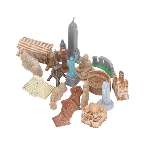 Miniatur-Antike-Gebäude-Spielzeug, 17 Stück, Mini-Rund um die Welt, Stadt-Miniatur-Gebäude mit Klaren Texturen für Diorama-Projekte, Kindergeburtstagsgeschenk von Tonysa