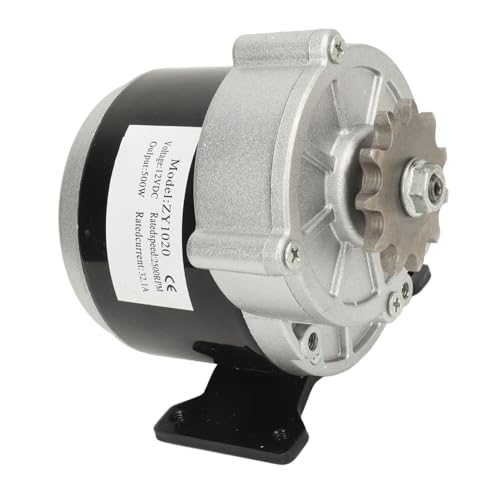 Tonysa 12V 500W 11-Zahn-Getriebemotor, Kupferdrahtrotoren in Aluminiumoptik, Getriebemotor für Elektrofahrzeuge, für die Meisten Rennräder und Motorräder von Tonysa