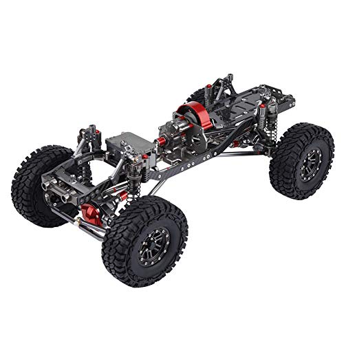 Tonysa RC Auto Rahmen 313mm Radstand RC Frame, RC Crawler Car mit Reifen, Aluminiumlegierung Kohlefaser CNC RC Rock Crawler Truck,Geeignet für Wildboar, Wrangler, GrandCherokee, Defender, Toyota,Hilux von Tonysa