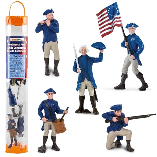 Toob Safari Ltd. Continental Army Designer Miniaturfiguren aus revolutionärem Krieg – Lernspielzeug-Set für Jungen, Mädchen und Kinder ab 3 Jahren von Safari Ltd.