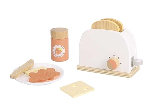 Tooky Toy Toaster Set mit Geschirr aus Holz von Tooky Toy