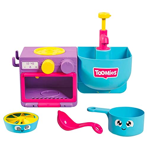 Toomies Bubble & Bake Badewannen Küche, Baby Badespielzeug, Wasserspielzeug, Badespielzeug für Kleinkinder, 2 in 1 Spielset, Badewannenspielzeug geeignet für Kinder ab 18 Monate + von Toomies