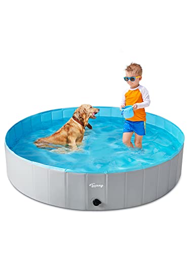 Toozey Hundepool für Große & Kleine Hunde, 80cm / 120cm / 160cm Faltbare Hunde Pools, Planschbecken für Kinder und Hunde, Hundebadewanne, Sicher & Umweltfreundlich von Toozey