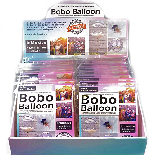 TOP TEN Bobo Balloon, selbst füllbarer Ballon, 40cm, transparent von TOP TEN