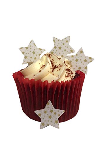 Kuchendekoration, vorgeschnitten, essbares Oblatenpapier, goldfarbene Sterne, ideal für Weihnachten, Cupcakes oder Tischdekorationen, 50 Stück Kuchendekoration, vorgeschnitten, essbares Oblatenpapier, goldfarbene Sterne, ideal für Weihnachten, Cupcakes oder Tischdekorationen, 50 Stück von Top That