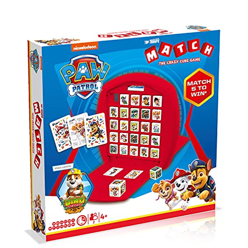 Top Trumps Paw Patrol Match The Crazy Cube Game Spielen Sie mit Nickelodeons Paw Patrol Charakteren aus Skye, Marshall, Chase, Rubble und Rocky, Reise-Brettspiel, Geschenk und Spielzeug für Jungen und von Winning Moves