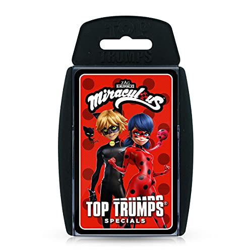 Top Trumps Miraculous Specials Kartenspiel, Spielen Sie mit Ladybug und ihren Freunden, einschließlich Bienenkönigin, Cat Noir, Rena Rogue und Adrien Agreste, pädagogisches Geschenk und Spielzeug für von Top Trumps