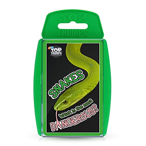 Top Trumps Snakes Classics Kartenspiel, erfahren Sie interessante Fakten über die Königskobra, den Todesadder und die Grasschlange in diesem pädagogischen Spiel, ab 2 Spielern, ein tolles Geschenk für von Top Trumps