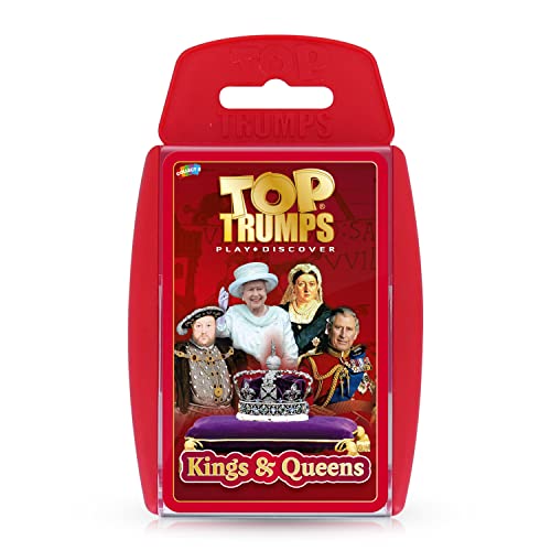 Top Trumps Kings and Queens Classics Kartenspiel Englische Ausgabe, entdecken Sie Fakten zu 30 Ihrer Lieblingskönige und -königinnen einschließlich Queen Elizabeth II und Charles I, Familienspiel für von Top Trumps