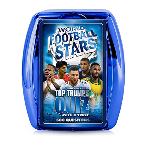 Top Trumps World Football Stars Quizspiel, 500 Fragen, um Ihr Fußballwissen und Gedächtnis zu testen, einschließlich Cristiano Ronaldo, Lionel Messi, Harry Kane, Geschenk und Spielzeug für Jungen und von Top Trumps