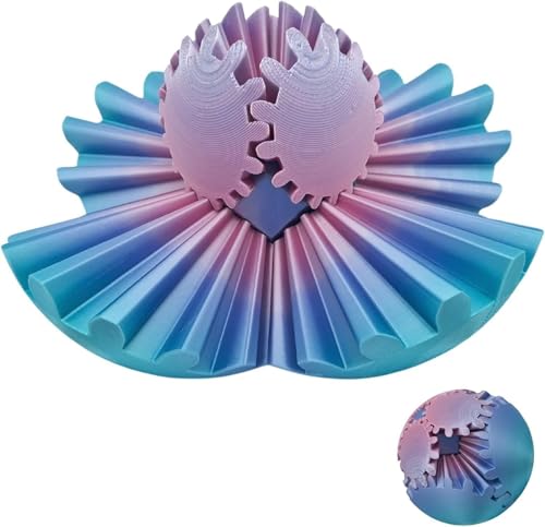 3D gedruckt Gear Ball, Spin Ball oder Würfel Fidget Spielzeug, rotierende Spielzeug für Stress und Angst Relief, Drehmoment Würfel Stress (A4) von Topaliving