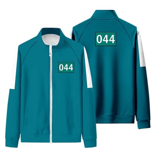 Topassion Neue Game Kostüm Set 𝙎𝙦𝙪ἰ𝙙 𝑮𝙖𝙢𝐞 Kostüm Number Sweatshirt mit Reißverschluss 𝙎𝙦𝙪ἰ𝙙 𝑮𝙖𝙢𝐞 Staffel 2 Unisex #230/333/222/246/338/007 Cosplay Anzug(Fluorescent Green,10 Jahre) von Topassion