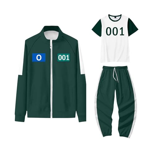 Topassion 𝙎𝙦𝙪ἰ𝙙 𝑮𝙖𝙢𝐞 Spiel Staffel 2 Kostüm Unisex Cosplay Anzug Set,𝙎𝙦𝙪ἰ𝙙 𝑮𝙖𝙢𝐞 Costume Merch,Number Spielkostüm,Zubehör Maskerade Party Requisiten,Karneval(Blue,12 Jahre) von Topassion