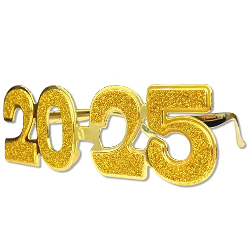 Topfunyy 2025 Brille Gold Neuartige Partybrille für 2025 Neujahrs-Abschlussfeier-Dekorationen (Gold) von Topfunyy