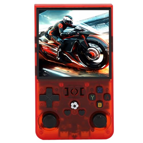 R36MAX Handheld Spielekonsole mit 4 Zoll IPS Bildschirm, Open Source Game Player, 4000 mAh Akku, Unterstützt Mehr Als 60 Emulatoren, Mehrere Spiele, Dual System (128GB) von Topiky