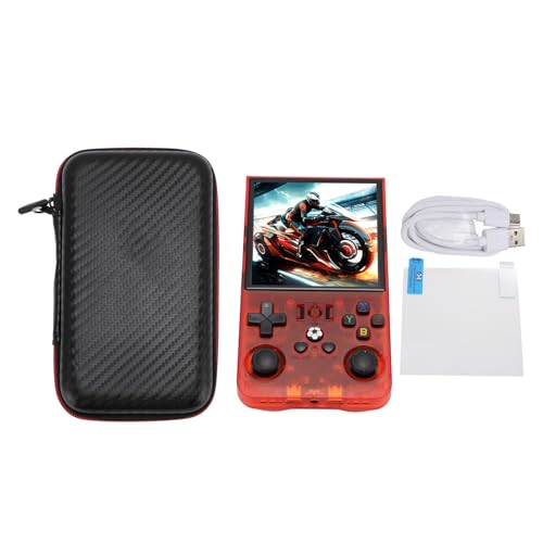 R36MAX Handheld Spielekonsole mit 4 Zoll IPS Bildschirm, Open Source Game Player, 4000 mAh Akku, Unterstützt Mehr Als 60 Emulatoren, Mehrere Spiele, Dual System (128GB) von Topiky