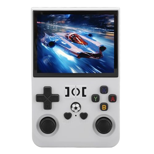 R36PRO Handheld Spielekonsole, über 18.000 Spiele, Retro Videokonsole, 3,5 Zoll IPS Display, Tragbare Spielekonsole, Open Source Dual System mit Speicherkarte (128GB) von Topiky